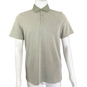 Ted Baker Polo Shirt Mens S Green Modal Blend Short Sleeve Dot Collar